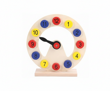 Kids Wooden Learning Clock - Numbers & Time Educational Toy | AL4471