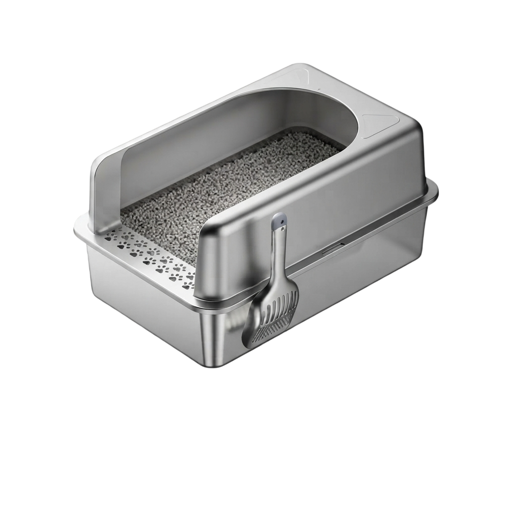 Nobby San Diego 201 Stainless Steel + ABS Cat Litter Box Grey 60 × 40 × 15cm | SW430