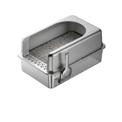 Nobby San Diego 201 Stainless Steel + ABS Cat Litter Box Grey 60 × 40 × 15cm | SW430