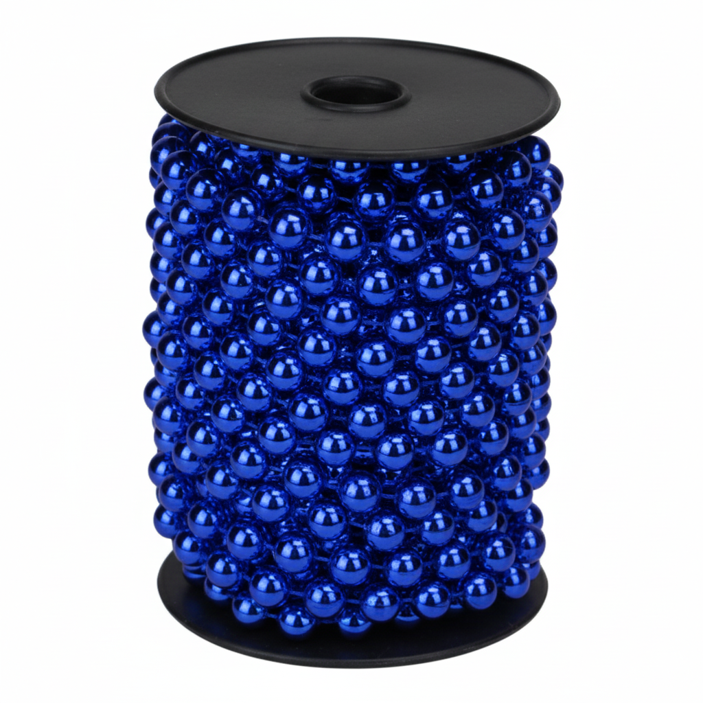 Metallic Blue Beaded Garland Spool - 8mm Beads | AR1-33-8RA-G