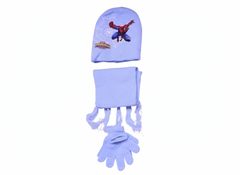 Kids Spiderman Winter Hat, Scarf & Gloves Set - Light Blue | AL1895