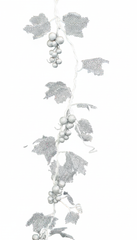 Decorative Silver Grape Leaf & Berry Garland | 10059