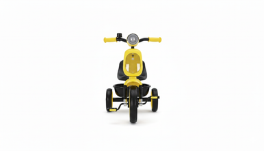 Yellow Kids Tricycle with Front Headlight & Rear Bucket | 623