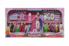 Elegant Fashion Doll Playset - Doll with Kitchen Set, Tableware & Multiple Dresses | 055D