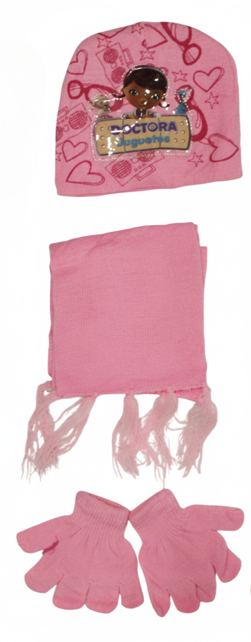 Doc McStuffins Kids Winter Set - Hat, Scarf & Gloves - Pink | AL1890
