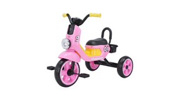 Pink Kids Tricycle with Headlight & Basket | AL620