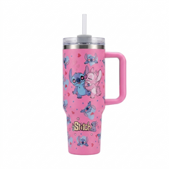 Stitch & Angel Stainless Steel Double Wall Vacuum Insulated Tumbler 1200ml - Pink | C3997-PK