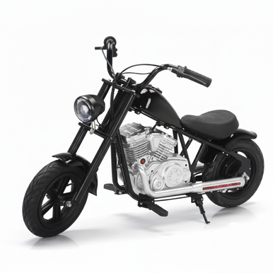 Kids Electric Chopper Motorcycle Ride-On Toy - Black | MOT-618/B