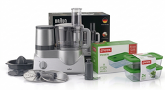 Braun Food Processor FP3233 + Free Pyrex Set of 2 Lunchbox 913S678 Bundle