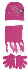 Hello Kitty Kids Winter Set - Hat, Scarf & Gloves - Dark Pink | AL1891