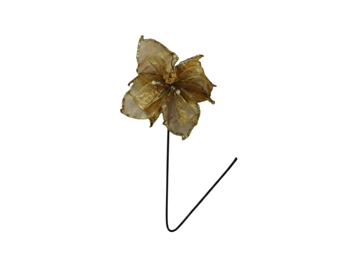 Christmas Decorative Gold Flower Pick | 5026