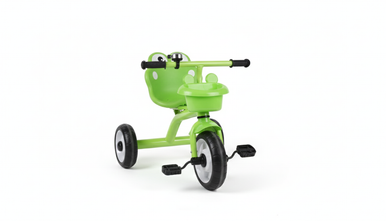 Green Kids Tricycle with Basket & Streamers | AL281