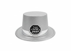 Happy New Year Glitter Party Hat - Silver | AL1841