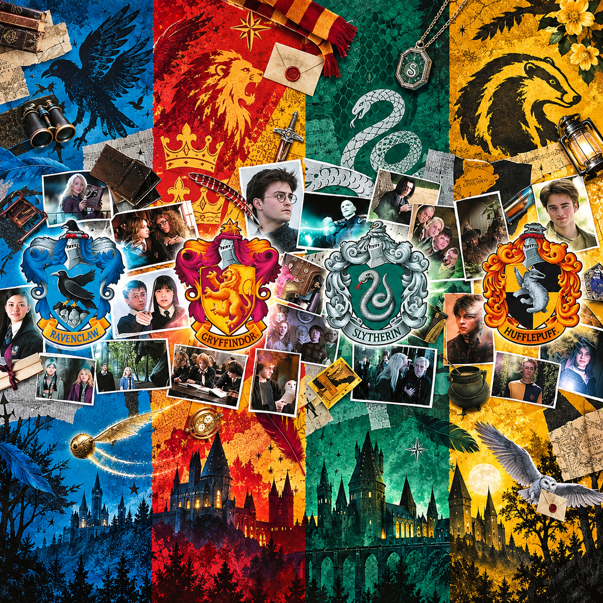 Harry Potter Hogwarts Houses Collage Puzzle | 29051