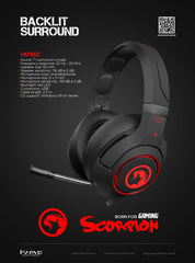 Open Box -  MARVO Headset HG9032 BACKLIT, SURROUND ADVANCED GAMING HEADSET