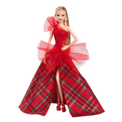 Barbie Signature 2024 Holiday Blonde Doll with Plaid Gown | HRM65