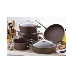 Falez Ultima 9-Piece Granitec Set & Riveted Handles (Brown) | HUR-A-15025