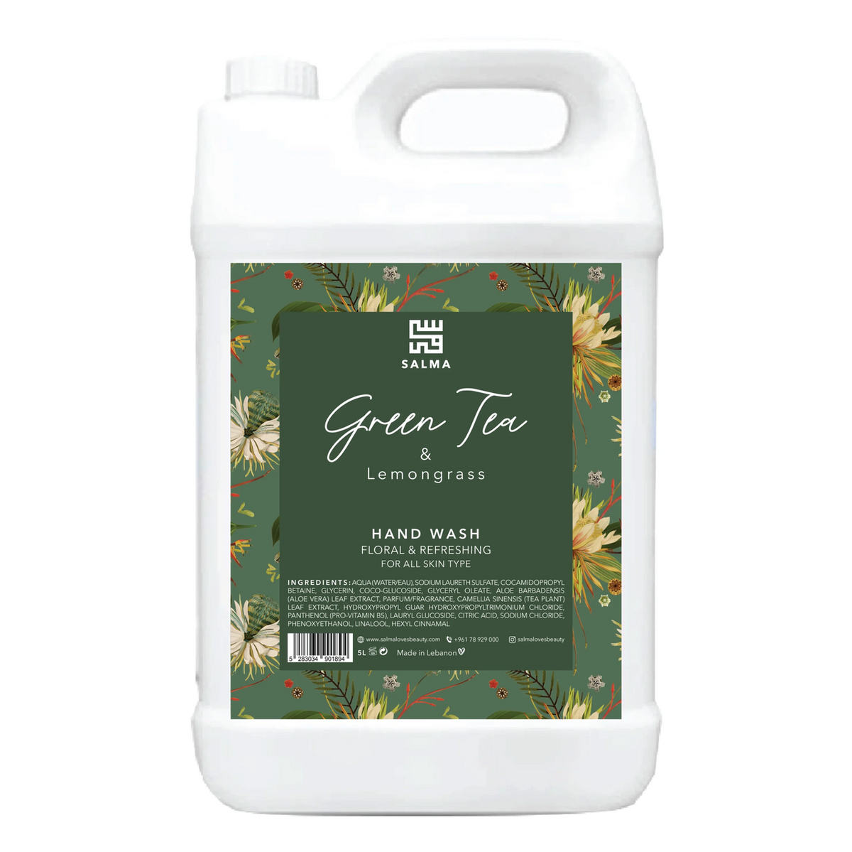 Salma Hand Wash Green Tea & Lemongrass Refill 5L
