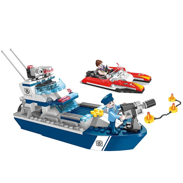 COGO Police Patrol Ship 285-Piece Building Set | 4164