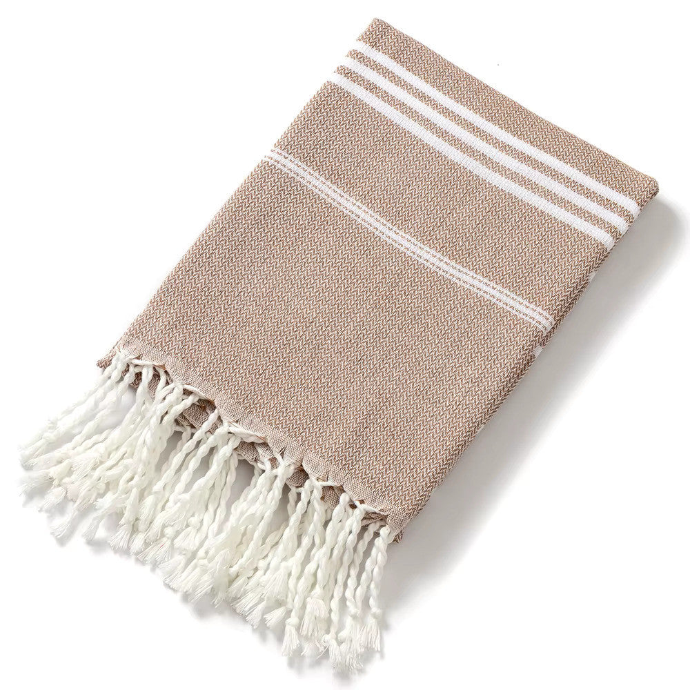 Turkish Beach Towel 100×180CM – Beige | AL42238-3