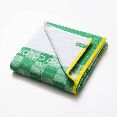 Benetton Home, Kids Beach Towel 70x140cm 450Gsm 100% Cotton Squares Green Kids Be | BE-0826-GR