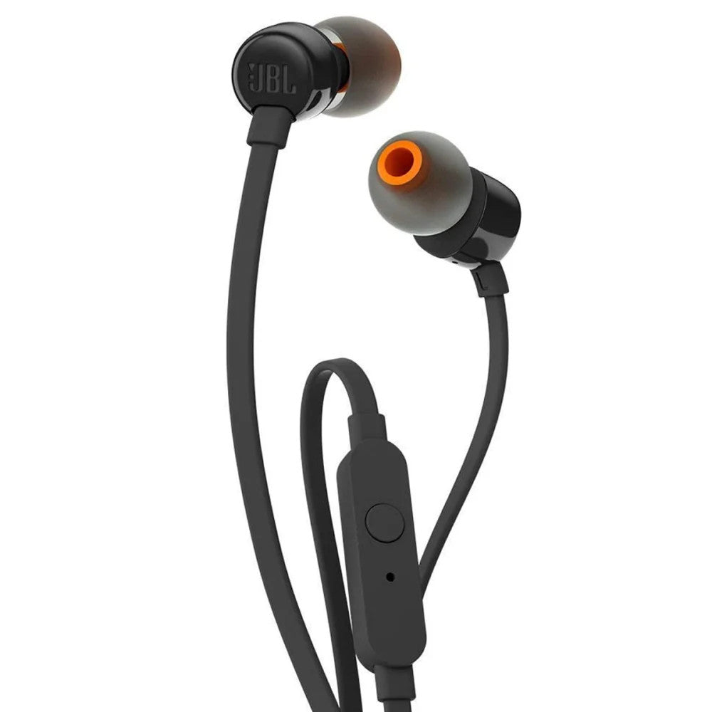 سماعات أذن داخلية سلكية JBL T110 بيور باس لون أسود | JBLT110BLKAM