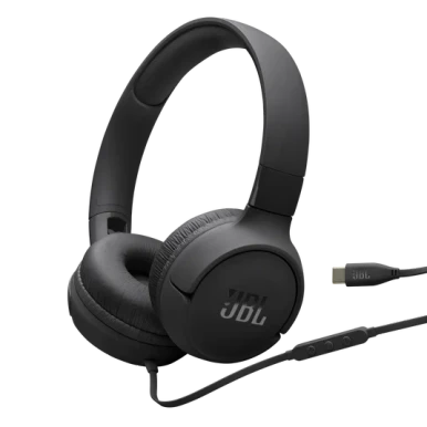 JBL Tune 520C USB-C Hi-Res Wired On-Ear Headphones - Black | JBLT520CBLK