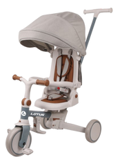 Lotus 4-in-1 Push Trike Multi-Stage Stroller Tricycle with Parent Handle & Canopy - Beige | JY-T12