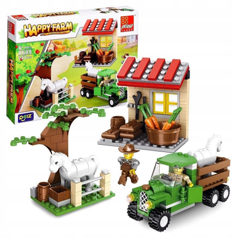 Happy Farm Truck & Horse Building Blocks Set | 0689
