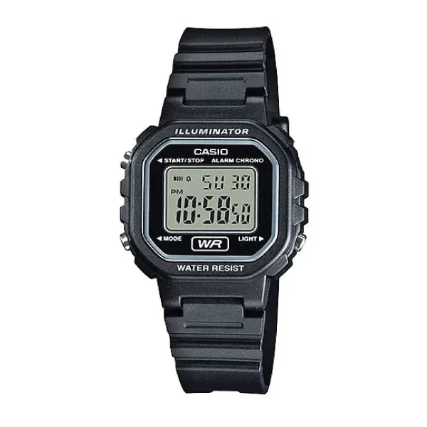 Casio Digital Watch – Black Case, Black Dial & Resin Strap | LA-20WH-1ADF