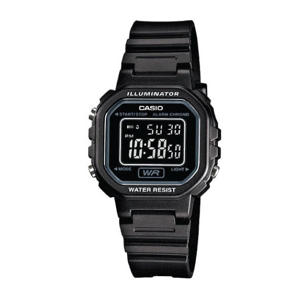Casio Digital Watch – Black Case, Dial & Resin Strap | LA-20WH-1BDF