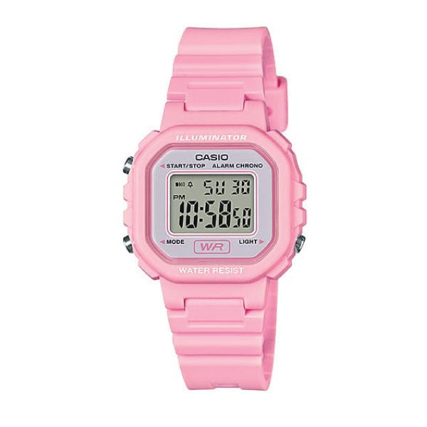 Casio Digital Watch – Pink Case, Light Purple Dial & Pink Resin Strap | LA-20WH-4A1DF