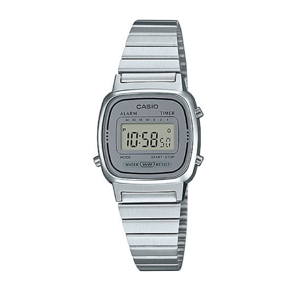Casio Digital Watch – Stainless-Steel Case, Silver Dial & Bracelet | LA670WA-7DF