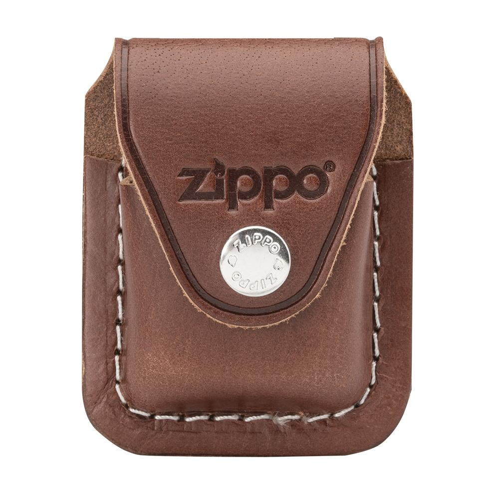 Zippo Brown Leather Lighter Pouch with Clip | LPCB