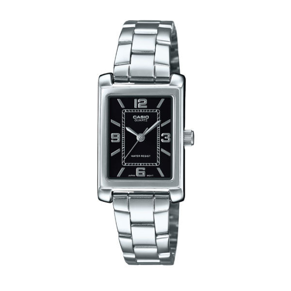 Casio Women 3H Watch - Silver / Black | LTP-1234DD-1ADF