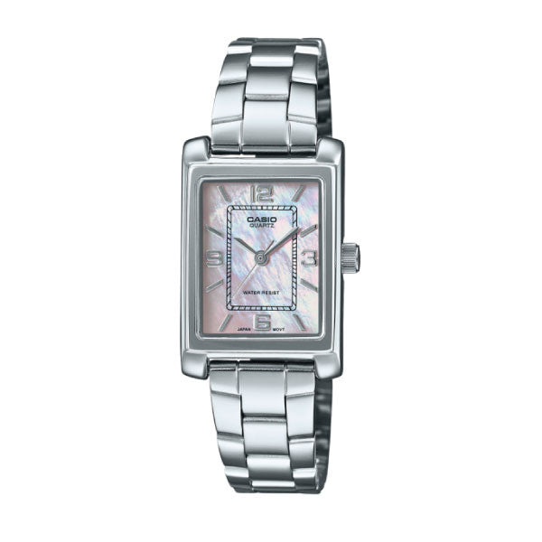 Casio Women 3H Watch - Silver / Pink | LTP-1234DS-4ADF