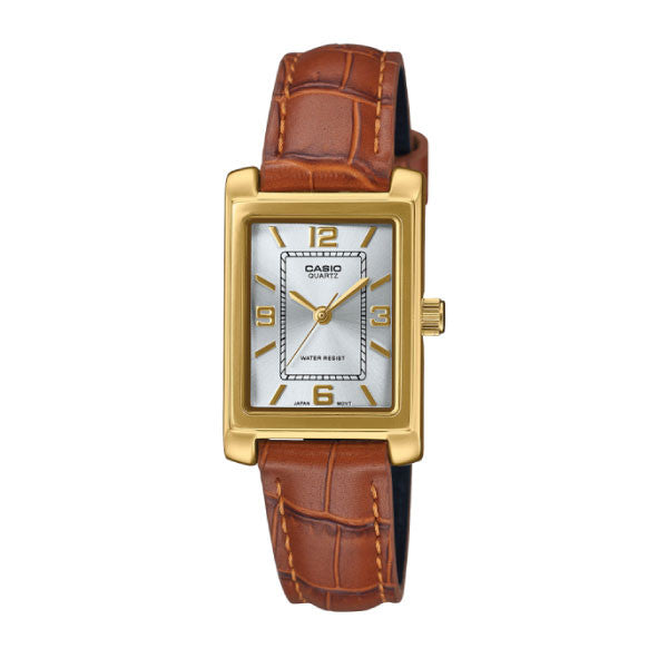 Casio Women 3H Watch - Gold / White / Brown | LTP-1234GLL-7ADF