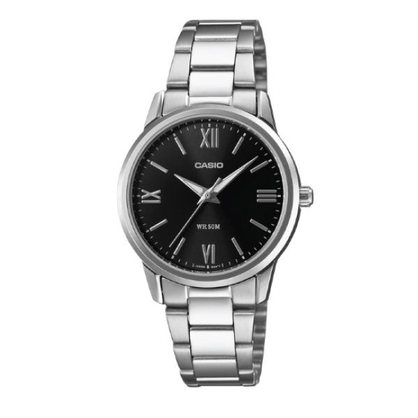 Casio Women Analog Watch - Black / Silver | LTP-1303DD-1AVDF