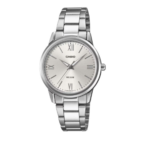 Casio Women Analog Watch - Silver / White | LTP-1303DD-7AVDF