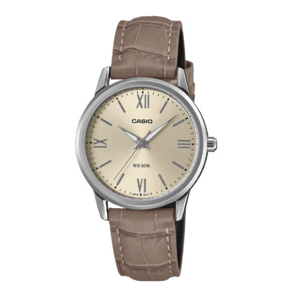 Casio Women Analog Watch - Brown / White | LTP-1303LL-7AVDF