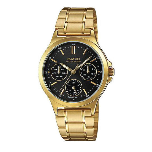 Casio Women 3-Hand Watch - Gold Plated / Black | LTP-V300G-1AUDF