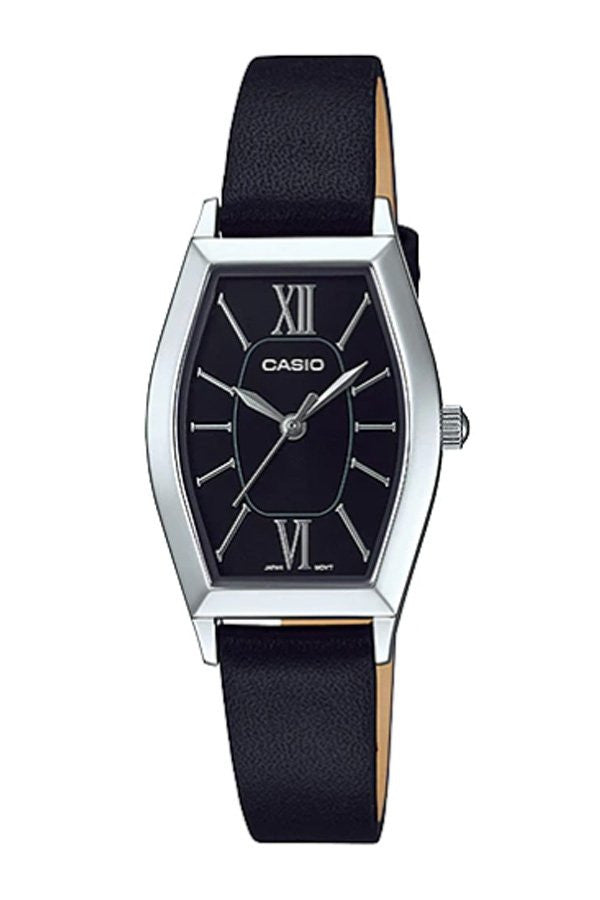 Casio Analog Watch Black Leather | LTP-E167L-1ADF