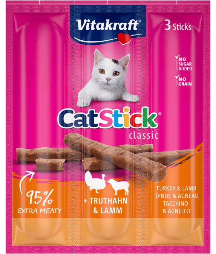 Vitakraft CatStick Classic Soft Sticks with Turkey & Lamb 18g