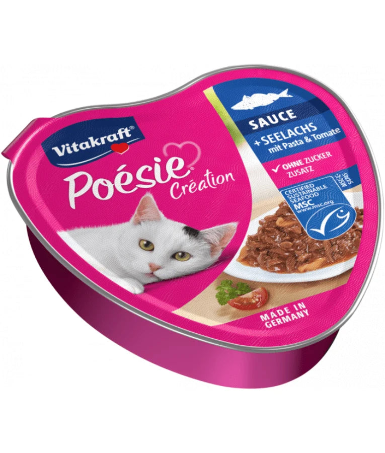 Vitakraft Poésie Création Adult Wet Cat Food with Pollack Fish & Tomato in Gravy