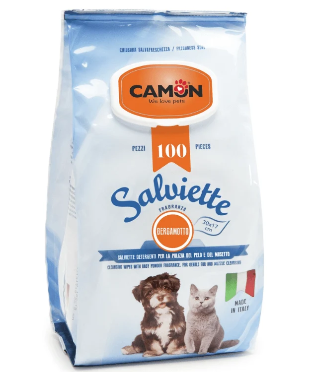 Camon Bergamot Fragrance Cleansing Wipes for Pets 100 Sheets | LA