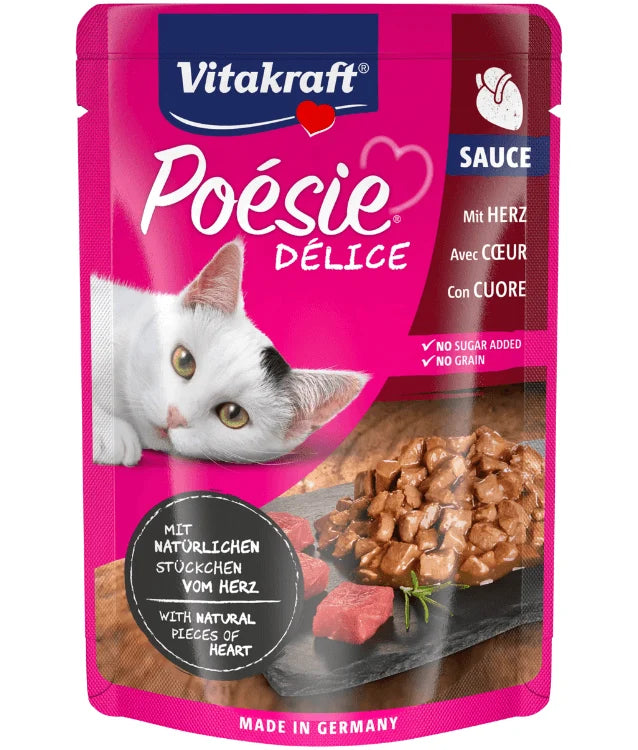 Vitakraft Poésie Délice Adult Wet Cat Food with Heart in Gravy