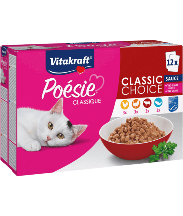 Vitakraft Poésie Classic Choice in Sauce Multipack - 12×85g | 200997 (Pack of 12)