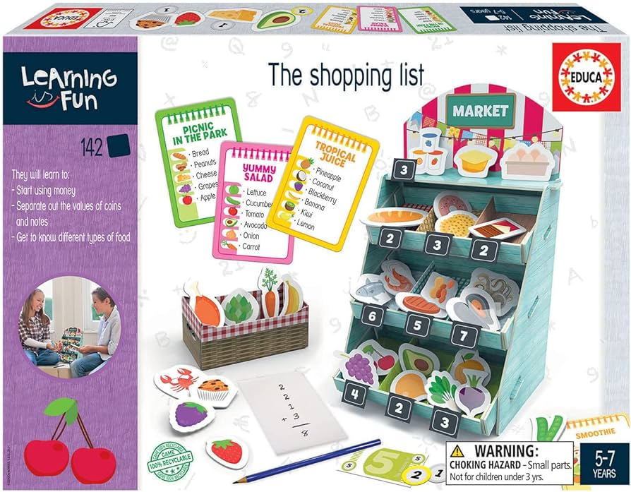 EDUCA Learning is Fun - The Shopping List Activity Game for Kids (142 Pieces) | 18843