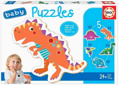 EDUCA Baby Puzzles - Dinosaur Learning Puzzle Set for Toddlers (Real Size Pieces) | 18873