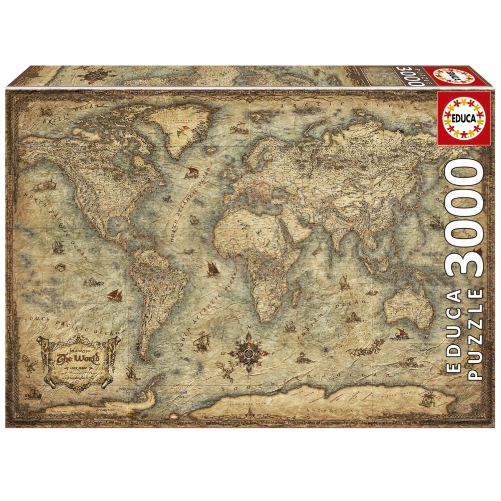 Educa 19567 - Antique World Map Puzzle (3000 Pieces) | 19567